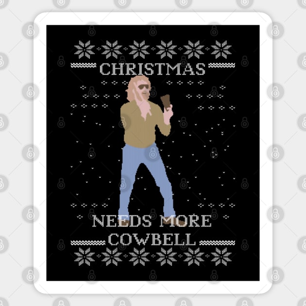 Needs More Cowbell Ugly Christmas Sweater Sticker by Tv Moments